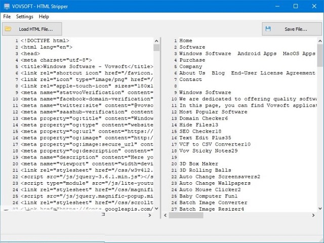 VovSoft HTML Stripper Download Free