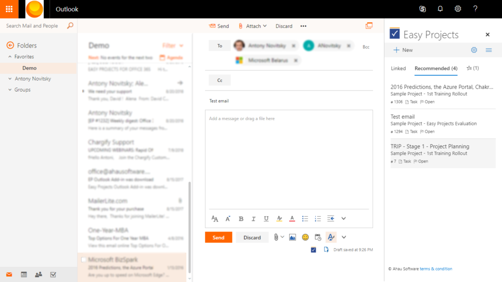 Easy Projects Outlook Add-In for Desktop