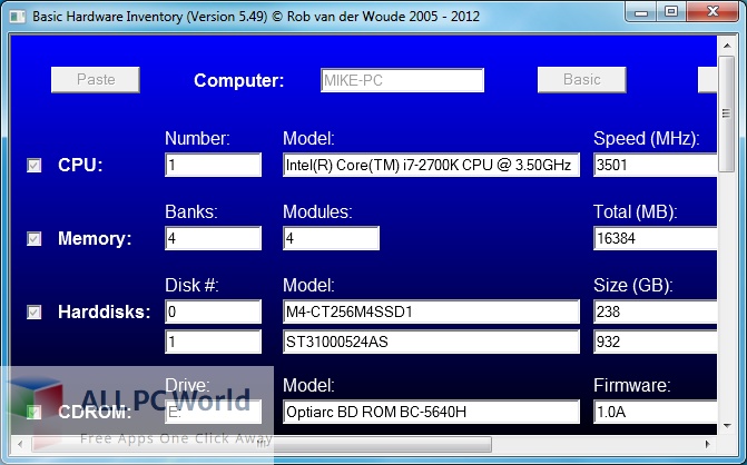 Basic Hardware Inventory 8 Free Download