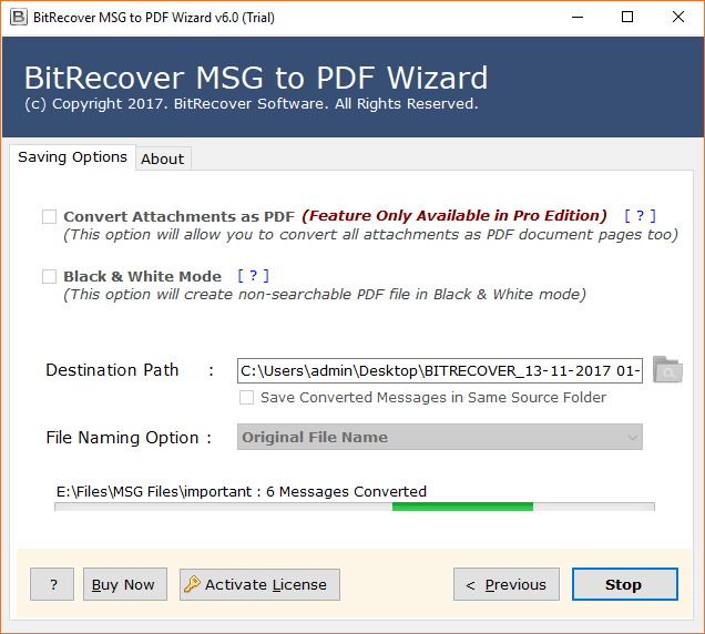 BitRecover MSG to PDF Wizard Free Download