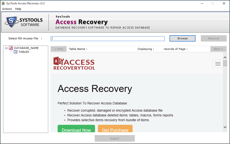 SysTools Access Recovery Free Download