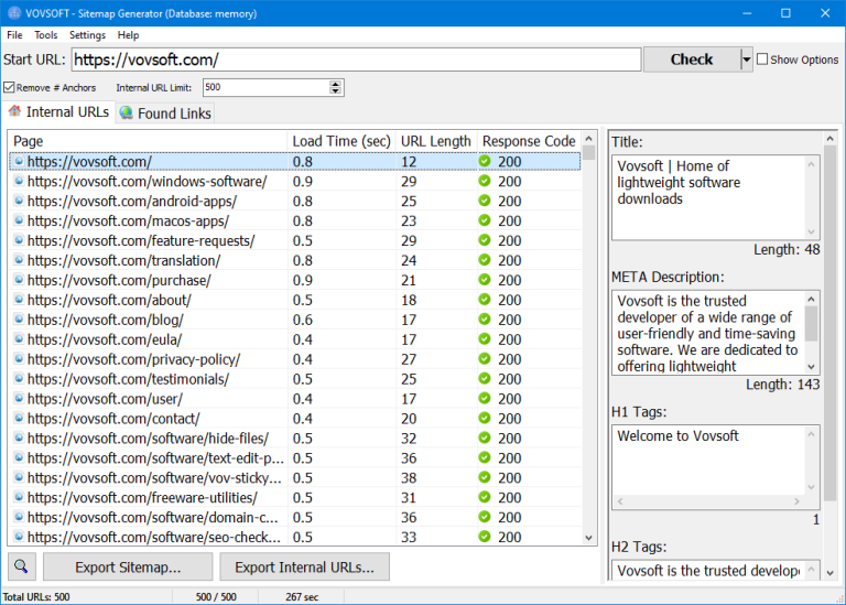 VovSoft Sitemap Generator 4 Free Download