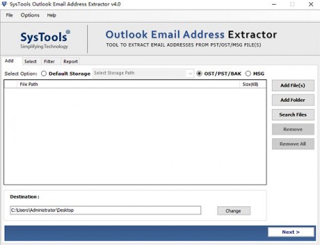 SysTools Outlook Email Address Extractor 5 Free Download