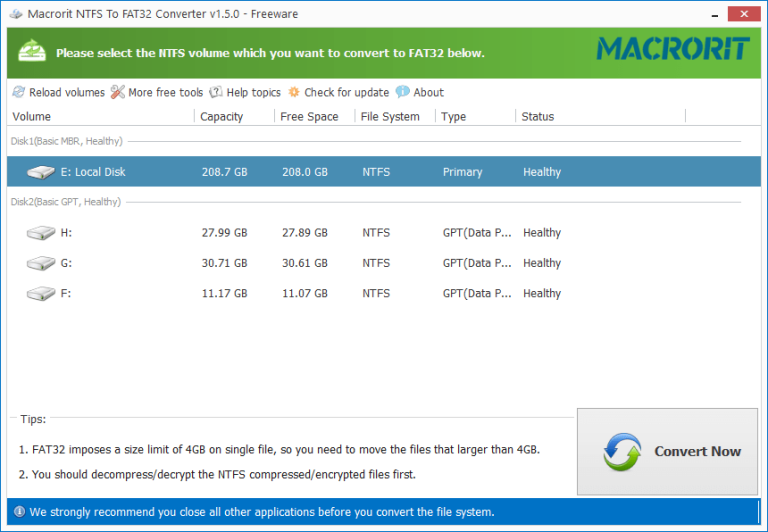 Macrorit NTFS to FAT32 Converter 2.0.1 free