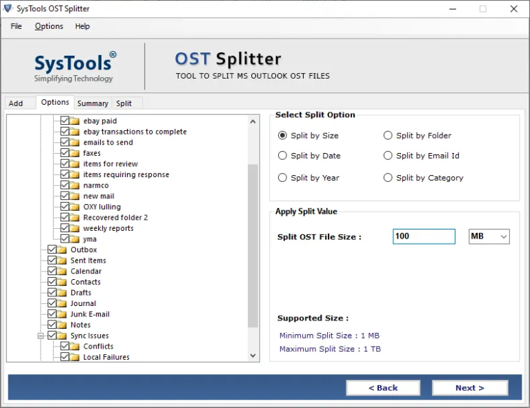 SysTools OST Splitter 5.2 free