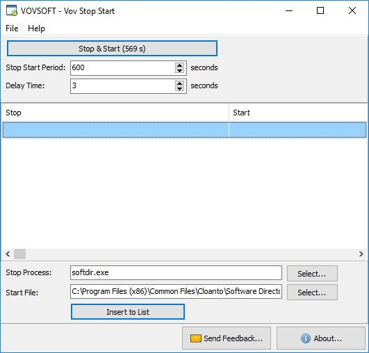 VovSoft Stop Start 1.9.0 Free download
